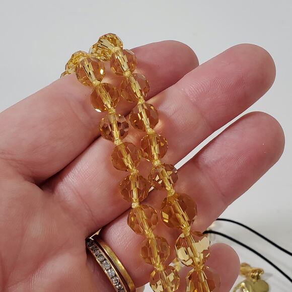 Metropolitan Museum of Art MMA Faceted Citrine Colored Crystal Bead Necklace 39" - Picture 7 of 9